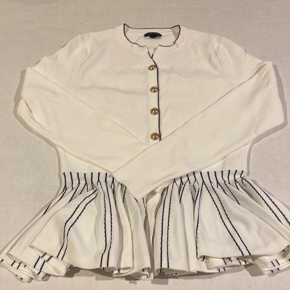 Karen Millen White Peplum Sweater - Picture 1 of 3